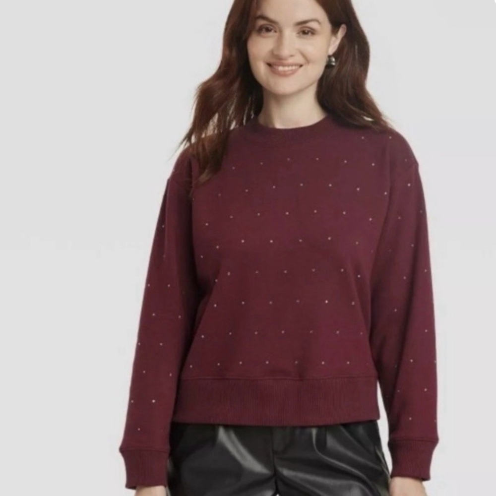 Burgundy and Lavender Sparkle Sweatshirts- Set of two sweatshirts with sparkles